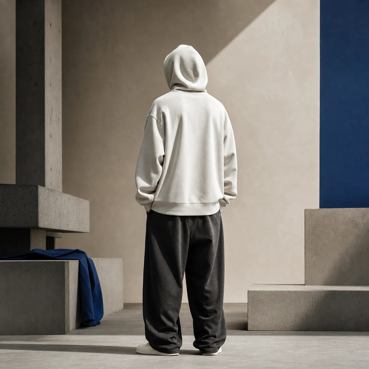 AI-generated editorial representation of a pullover hoodie
